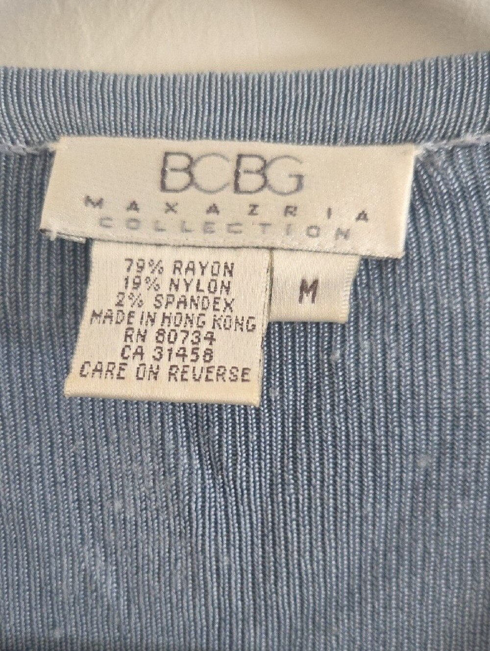BCBG Light Blue V-Neck Button Cardigan - Picture 3 of 3